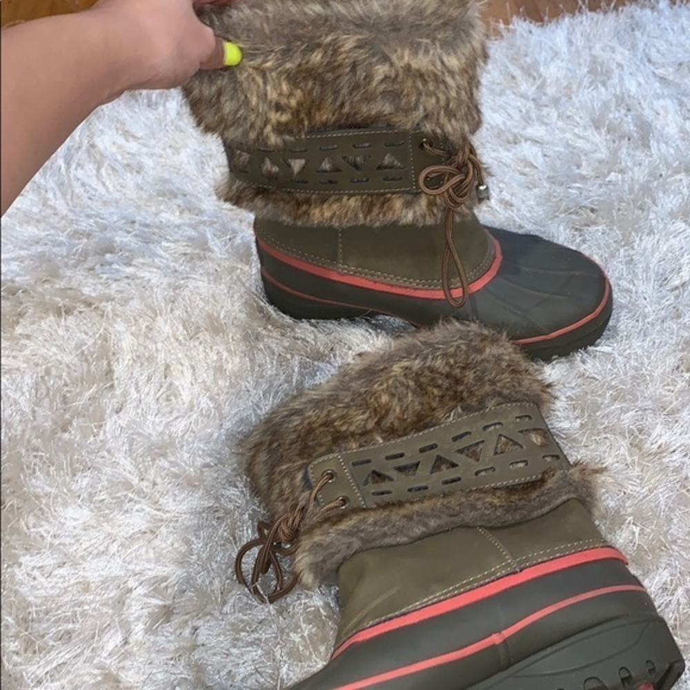 KHOMBU snow boots brown‎ fleece